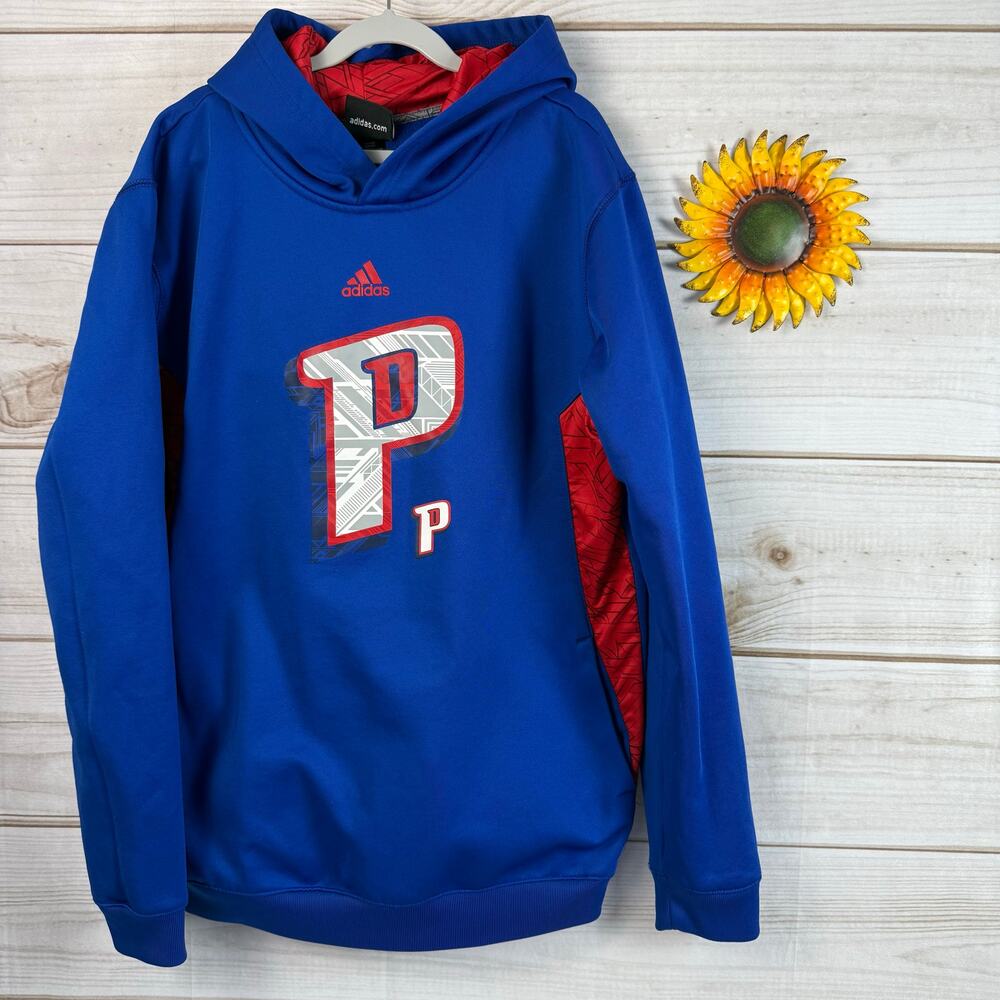 Adidas Detroit Pistons Kids Pullover Hoodie Sweatshirt XL/18